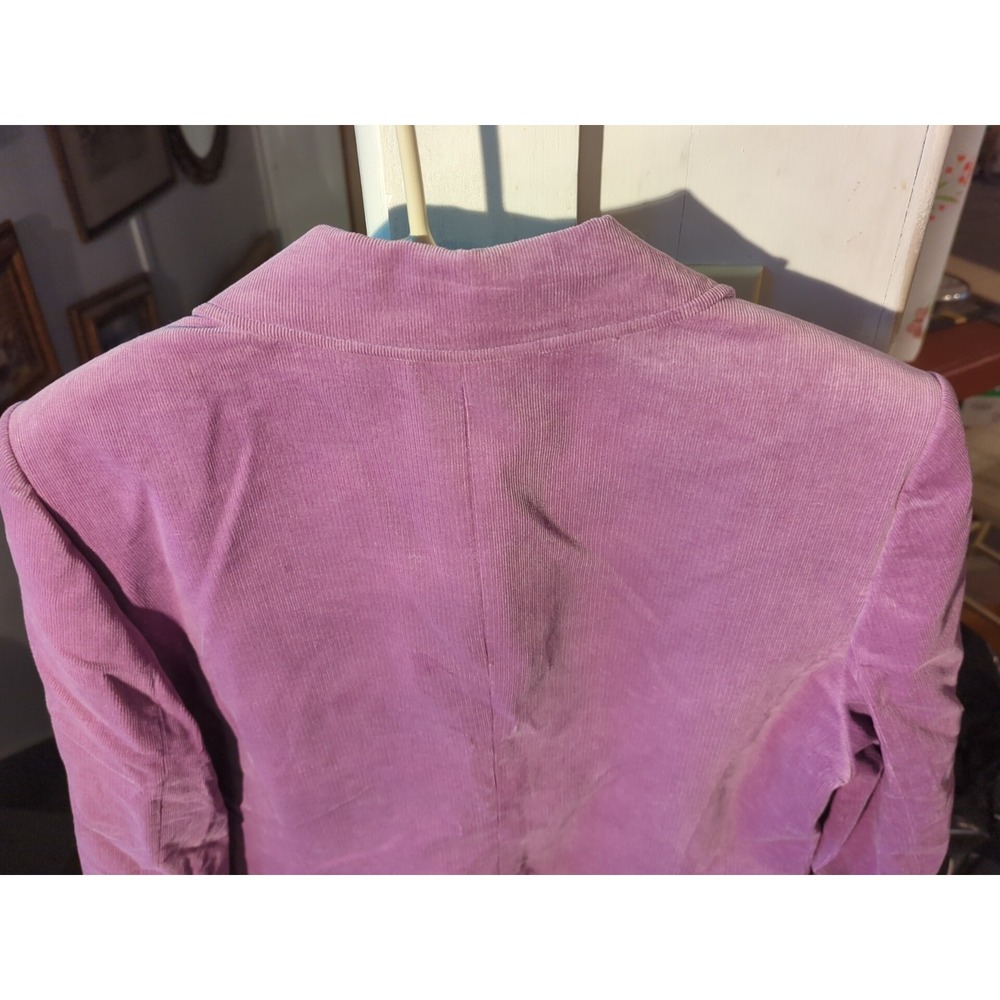 NWT Vintage Tahari Plum Purple Corduroy Blazer Stud Accents Size L Modern READ! - Picture 12 of 13